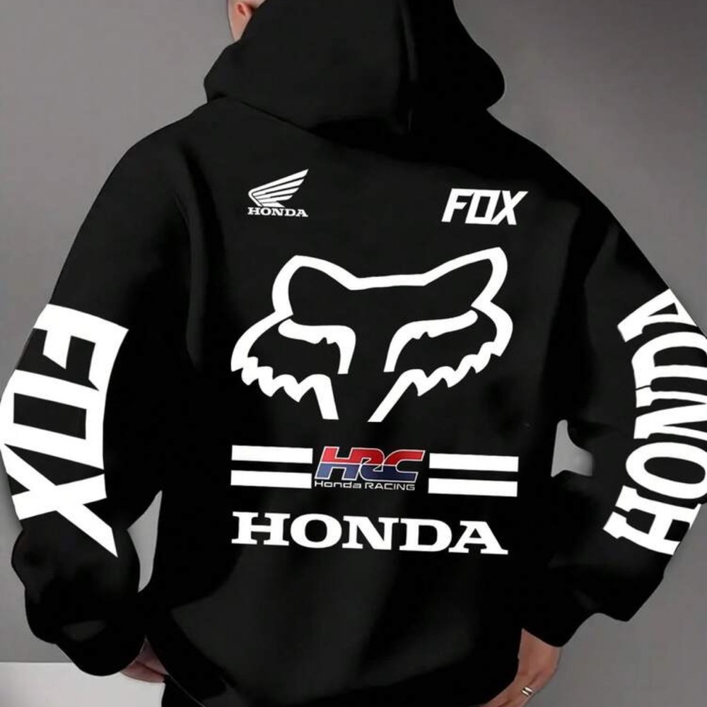 Honda Fox Men's Black Crewneck Sweater